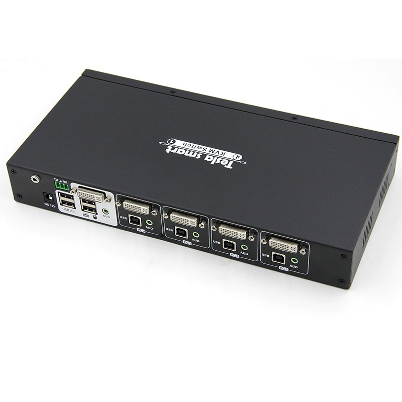 Источники HDMI и дисплеи с использованием адаптеров HDMI-DVI 4x1 Мульти-view KVM Switch