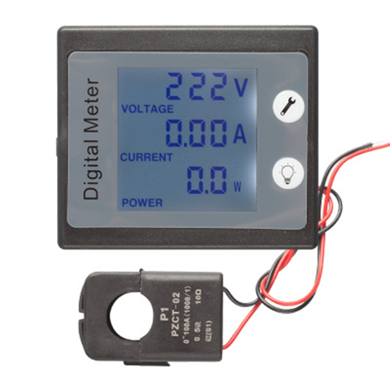 Peacefair PZEM-011 AC 220V Открытый CT LCD панель амперметр и вольтметр Электрический измеритель мощности
