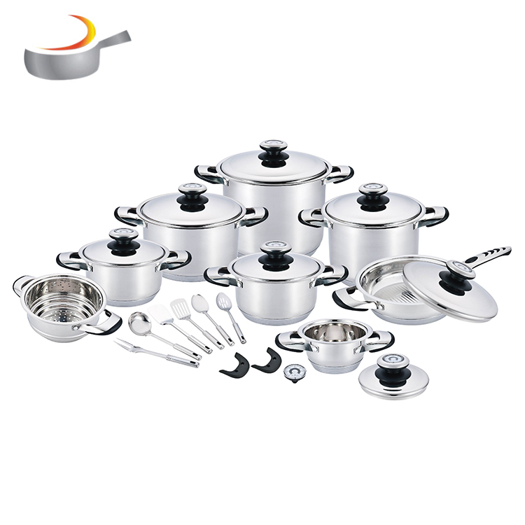 Hot sale 24pcs surgical stainless steel induction kitchen cookware set cooking pot