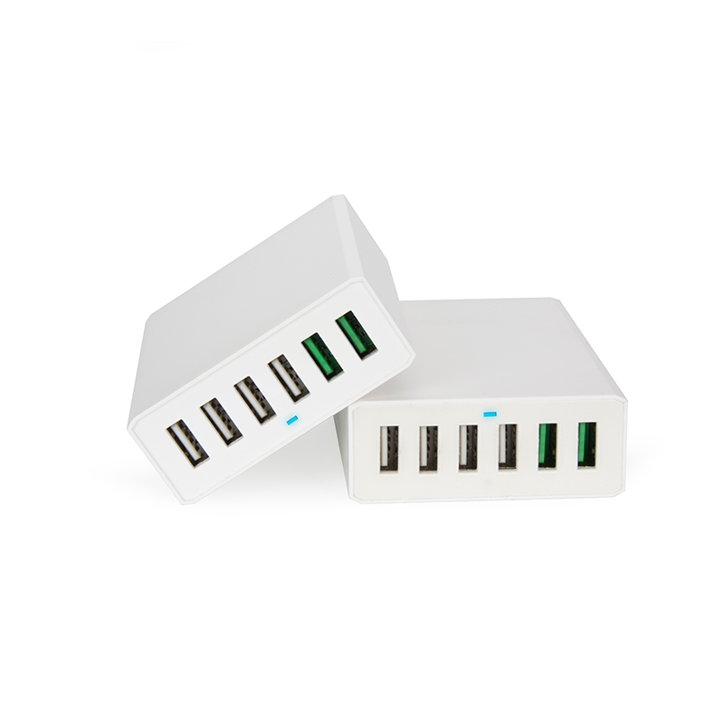 6-портовое 60 Вт quick charge zonsan KC Сертифицированный мульти Подключите usb Настольная станция зарядное устройство для iphone/samsung