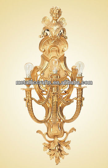 Antique19thc французский твердый GILT пирсинг бронза мантии свечи holderset