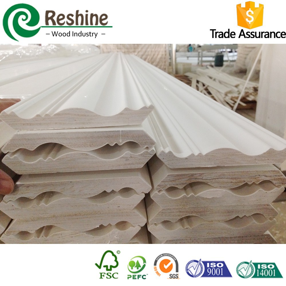 White Gesso primed decorative chinese wood moulding
