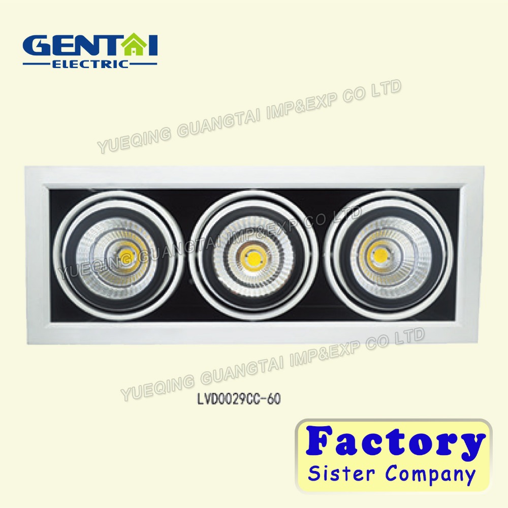 Три головки квадратный CE Rohs Модный магазин COB LED Gridlight LED решетка потолочные светильники