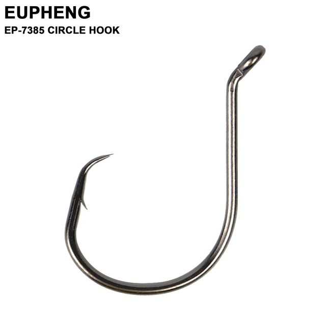 Eupheng EP-7385 спортивный круг точка рыболовный крючок из высокоуглеродистой стали кованые морской черный никелированный размеры 1/0 # до 8/0 # (E10)