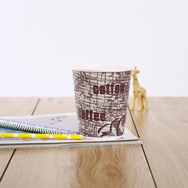Aqueous Coated Compostable Ripple Double Single Wall Disposable Hot Coffee Tea Paper Cups