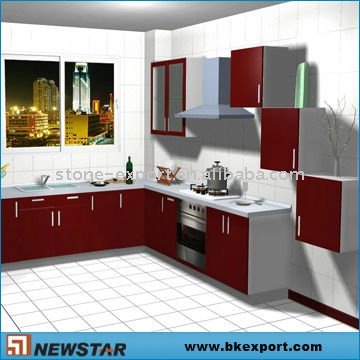 Красные деревянные шкафы для кладовой