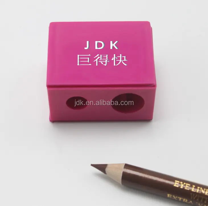 Deluxe Pink Dual Cosmetic Eyeliner Lip liner Eyebrow Pencil Sharpener