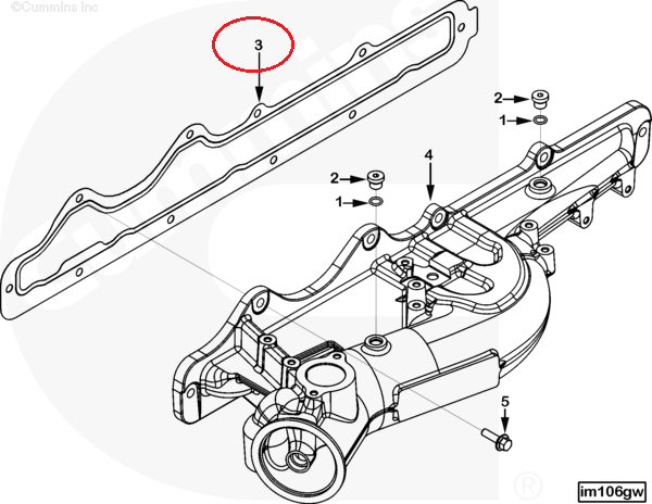 Прокладка впускного коллектора Cummins ISX QSX 3685060 3688347