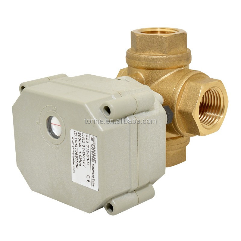 DN15 DN20 3-ходовой шаровой кран из латуни DC5V/12V/24V электрический клапан управления двигателем
