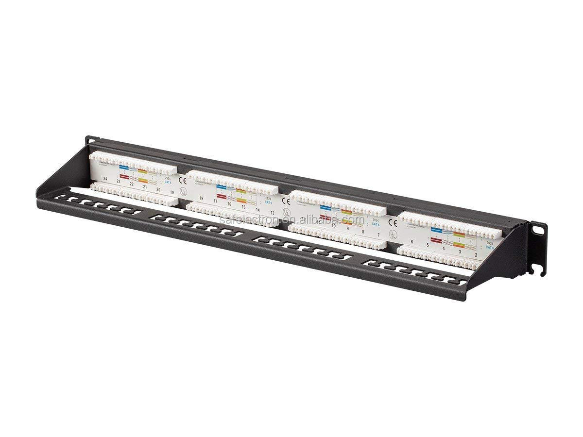 Cat6 UTP настенный или стойки патч-панели, совместимый с Cat6 кабелей, 24-порт, 1U 19"