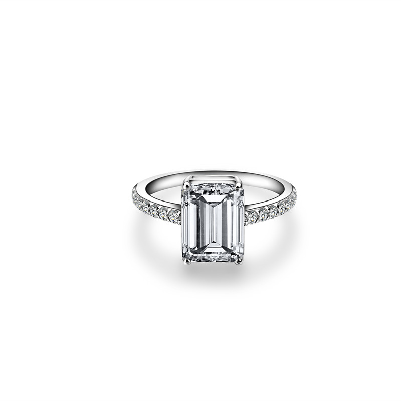 7x9 мм отлично изумруд Moissanite кольцо 14 К к К 18 БЕЛОЕ ЗОЛОТО обручение ювелирные изделия