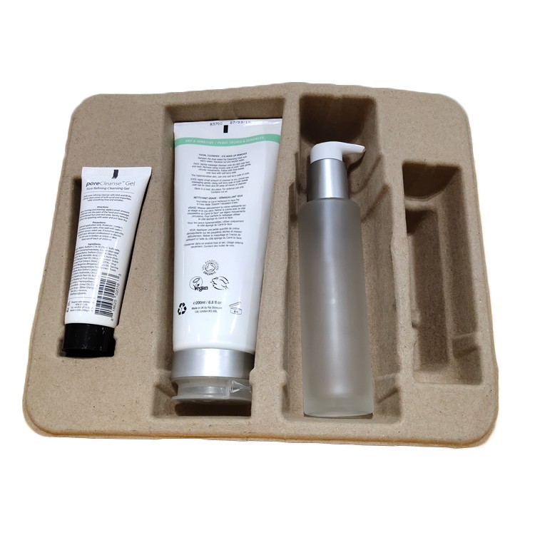 Custom biodegradable paper pulp molded skincare packaging
