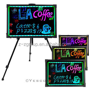 2016 Hot Sales LED Advertising Board RGB/LED Fluorescent Writing Board with Aluminum Frame