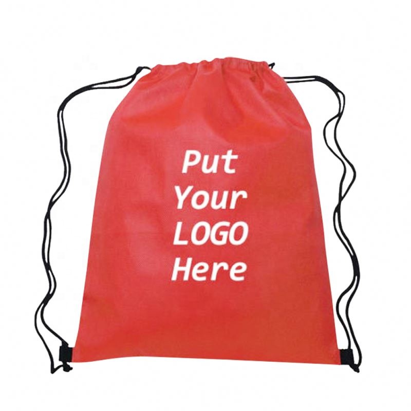 Custom Printing Logo  Draw String Bagpack 210D Polyester Drawstring Bag