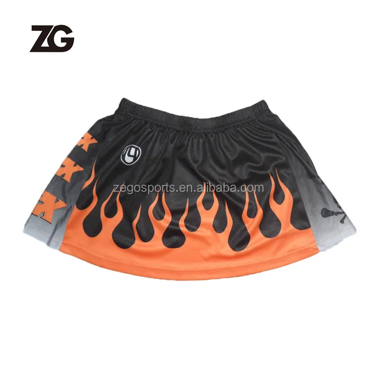 Custom Digital Print Fire Design Lacrosse Skort