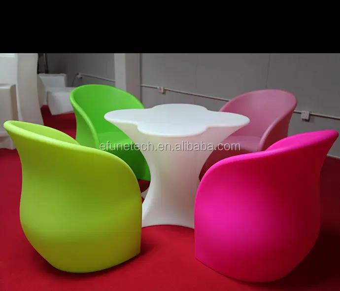 eco friendly acrylic / pe material waterproof portable colored fancy party kids furniture table and chairs