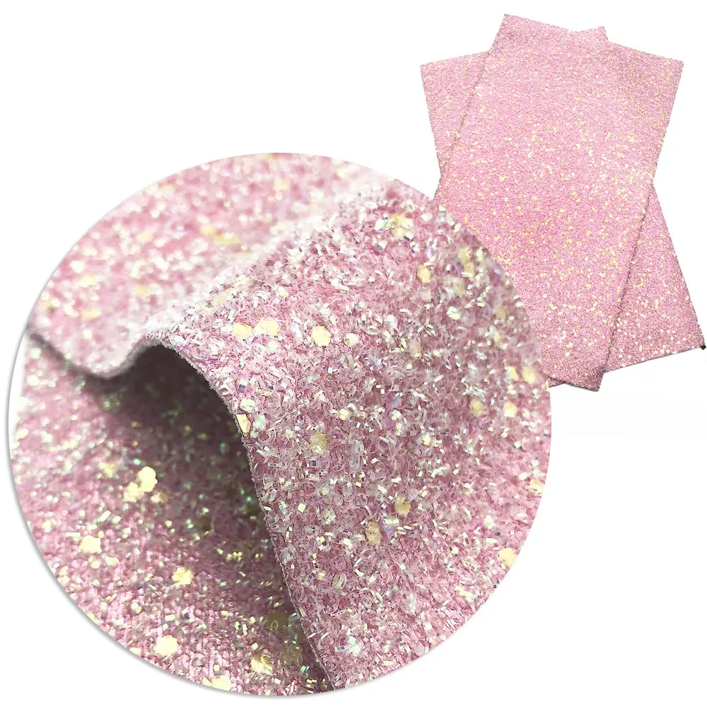 A4 Sheet Sequin Tinsel Chunky Glitter Faux Leather Sheet For Earring 65981