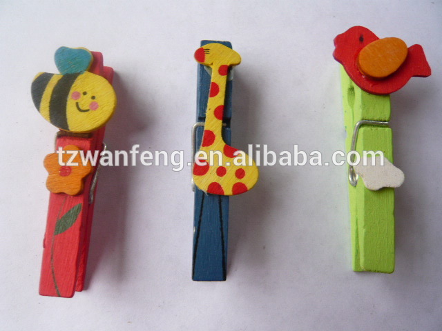 2014 promotional color wooden peg wood clip clothes clip
