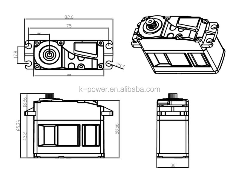 K-power M4000 50 кг аналоговый металлический редуктор постоянного тока с высоким крутящим моментом серводвигатель