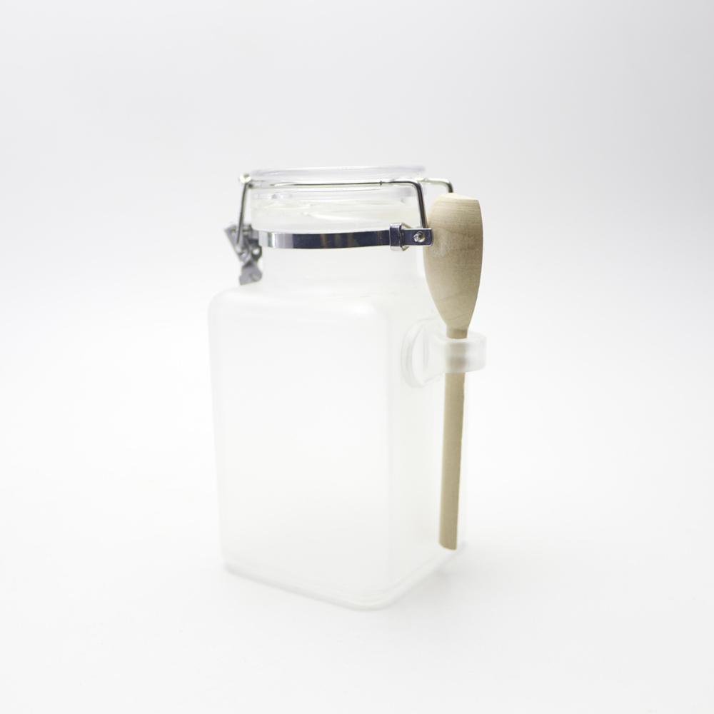 Plastic empty 100g 200g 300g bath salt body scrub bottle with spoon BSJ-024Z
