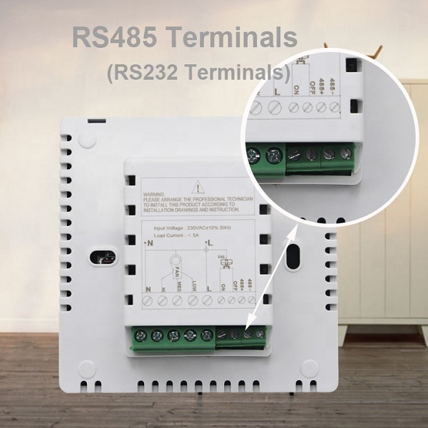 HVAC modbus rs485 связь сенсорный экран вентилятор катушки Термостат