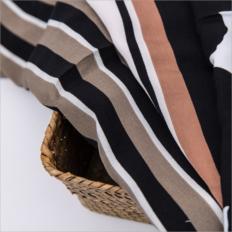 High Quality woven cloth 100% rayon stripe butterfly Printed twill Fabric for Women Dress garment china textile factory supplier