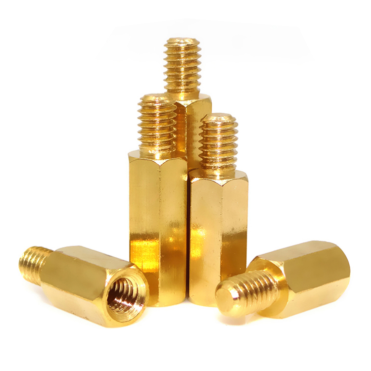 Custom precision M3 brass round head standoff screw spacer
