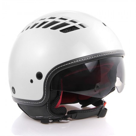 Motorcycle Helmet Vintage Half Helmet Size L White