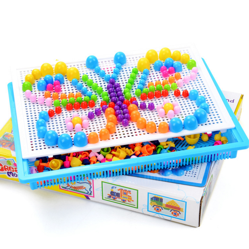 Гриб Ногтей Комплект Puzzle Игрушки 296 шт. Дети Дети День Рождения Подарки brinquedos juguetes 3D Мозаика Головоломки