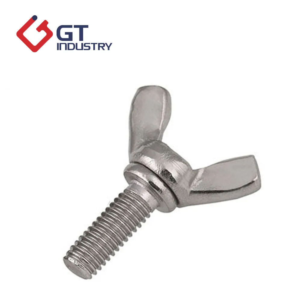 Free sample grade 6.8 steel wing screws with round nose