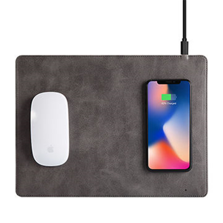 Искусственная кожа 10 Вт быстро беспроводной зарядки ultra slim Мышь pad зарядное устройство для iphone 8/x/plus