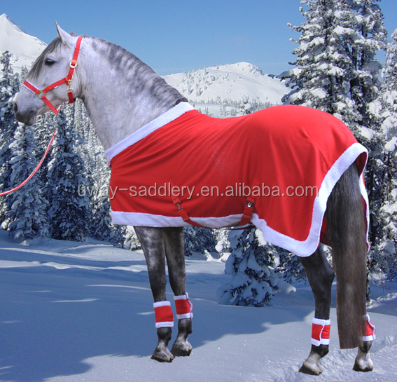 Christmas fleece horse blanket