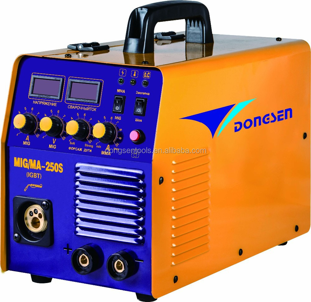 Небольшой инверторный Сварочный аппарат MIG/MMA-250 IGBT Plastic co2 mig