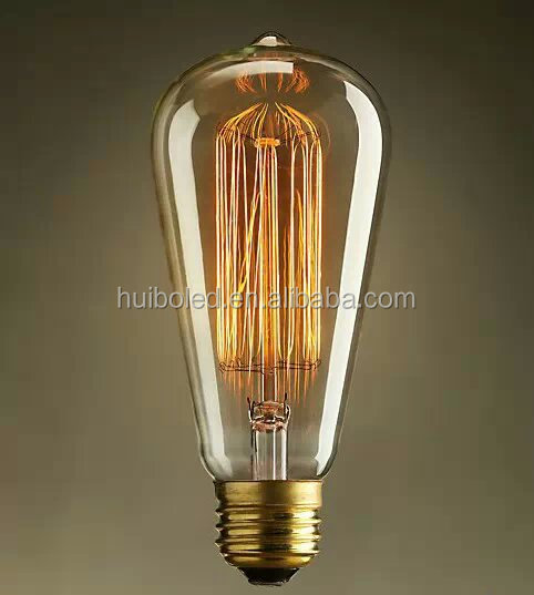 Старинная лампа накаливания из янтарного стекла st64 edison 25 Вт 40 Вт 60 Вт