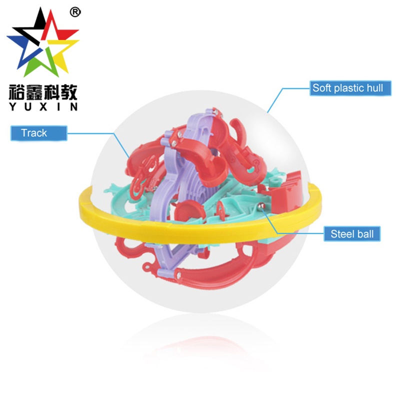 Yuxin 1613 13 см Интеллектуальный пластиковый материал 100 шагов 3D лабиринтный лабиринт шар с красочной упаковкой
