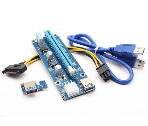 PCIE 6pin PCI-E Express 1x к 16x 006C USB шахтерский кабель Riser Card VER006C