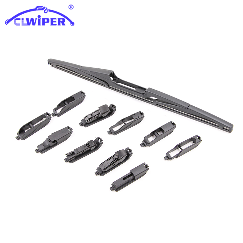 CLWIPER Задняя щетка стеклоочистителя 1 + 10 Адаптеры многофункциональный кожаный рюкзак, автомобильные стеклоочистительные полосы 10 дюймов зеркало заднего вида монитор Щетка стеклоочистителя