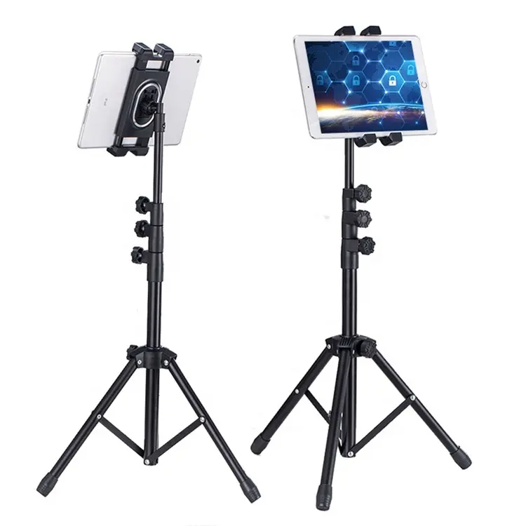 Hot Selling Universal Floor Stand Tablet Tripod Mount Mobile Phone Holder with Height Adjustable