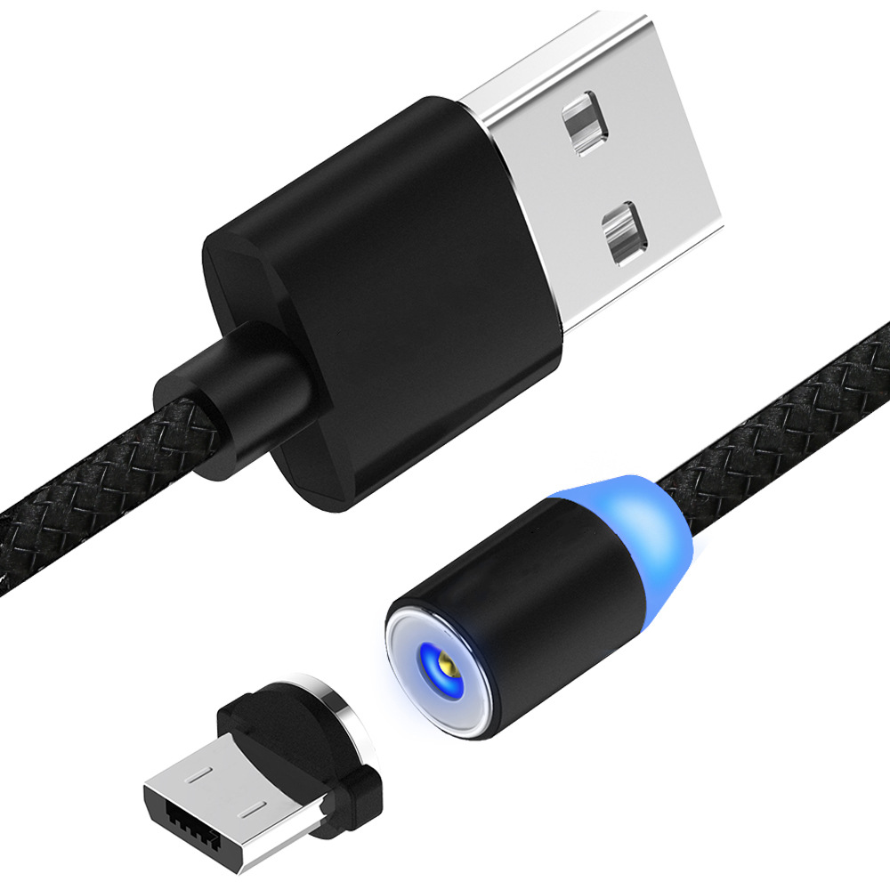 Модернизированный Светодиодный индикатор 3 фута нейлоновая оплетка USB C Магнитный кабель для быстрой зарядки с микро USB-кабелем USB2.0 3 в 1 Usb-кабель