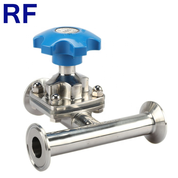RF гигиенические нержавеющая сталь 3 Способ Мембранный Клапан ss304/316L с зажим заканчивается