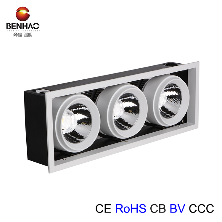 CE ROHS тройные головки 3*18 Вт 2*18 Вт 18 Вт 12 Вт 10 Вт COB Встраиваемая решетка светильник алюминиевый светодиодный Решетка лампы
