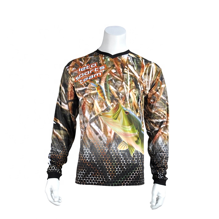 design your own Full Dye Long Sleeve Performance Fishing Bass jersey shirts