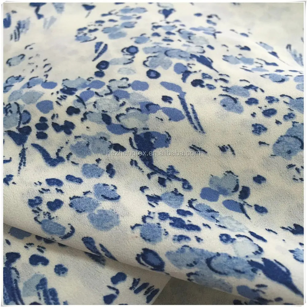 poly crepe printed fabric with good quality in screen printing