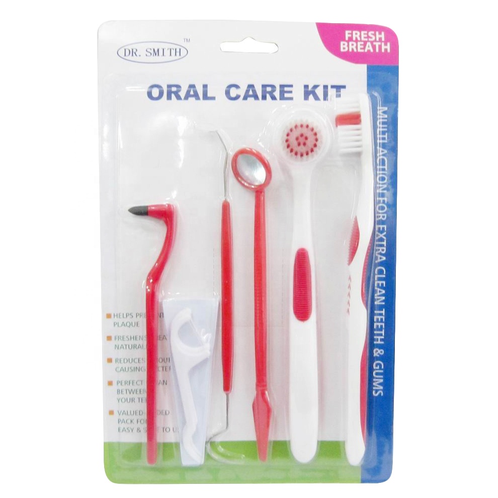 ISO CE approved contains tootbbrush toothpick interdental brush dental stain eraser tongue cleanr dental aid oral care kit