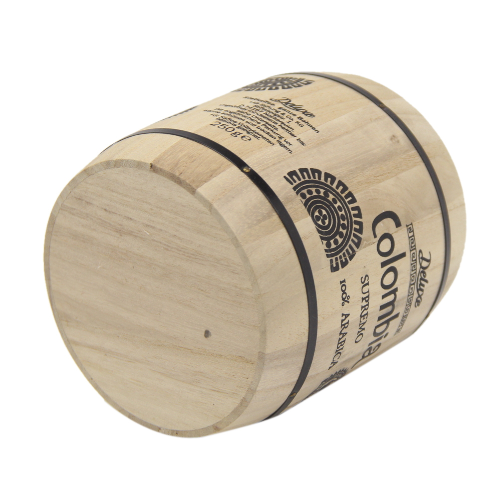 factory sale FSC&BSCI cheap paulownia wooden 250g coffee beans storage bucket