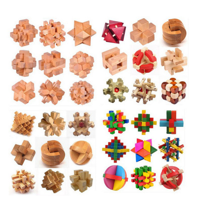 Оптовая продажа все виды magic puzzle cube дерево для взрослых развивающие детей Мозг развития Игрушка 3d деревянные головоломки