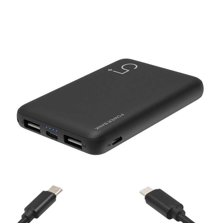 Заводская цена тонкий портативный двойной USB Тип C мини зарядное устройство для мобильного телефона 5000 mAh power bank