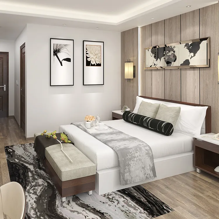 China custom hotel project bedroom furniture set modern