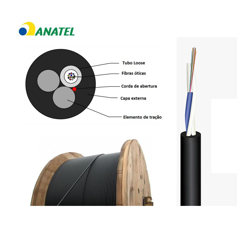 Оптоволоконный кабель ASU 12 Fibra CABOS OPTICOS ANATEL сертификат