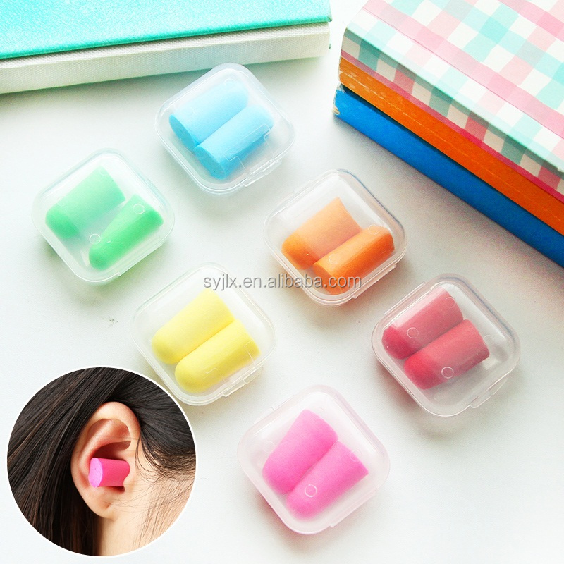 Comfortable multiple color noise reduction ear plug with case ear plugs